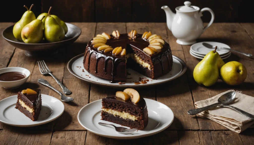 gateau chocolat poire sans beurre